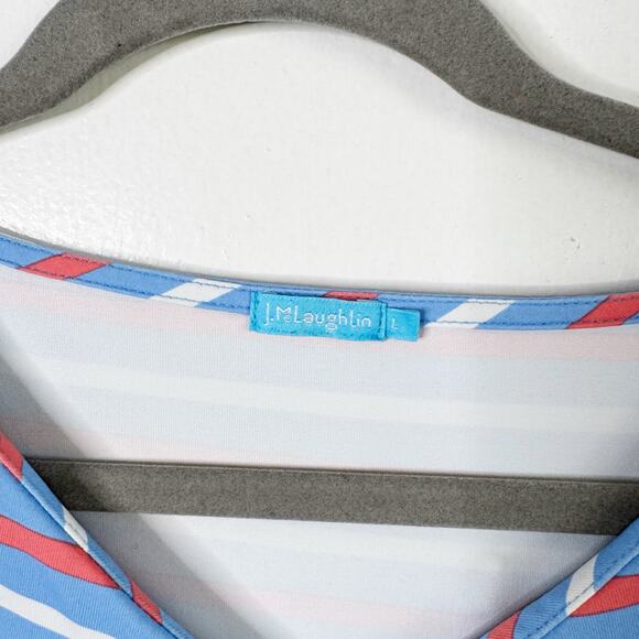 J. McLaughlin Nicola Layered Top Striped Catalina Cloth 3/4 Sleeve Size Large L - Picture 2 of 10